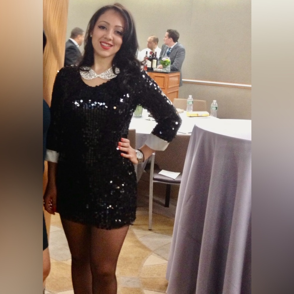 Vintage Black Mini Sequin Dress